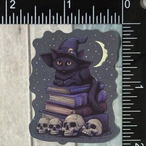 🌀10/$10🌀 Moonlit Purple Gothic Skull Reusable Waterproof Vinyl Sticker Decal